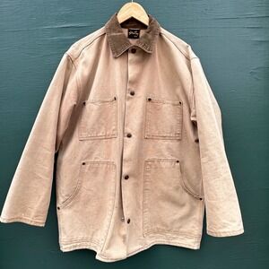 Stan Ray USA Made Chore Jacket Tan Cotton Canvas Corduroy Collar Mens WorkwearXL